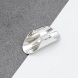Sterling Silver Armor Shield Ring: Long Statement Ring