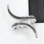 Wavy Sterling Silver Dotted Bangle: Mexican Studded Hinged Bracelet