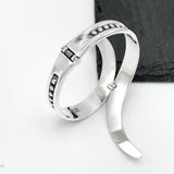 Wavy Sterling Silver Dotted Bangle: Mexican Studded Hinged Bracelet