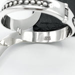 Wavy Sterling Silver Dotted Bangle: Mexican Studded Hinged Bracelet