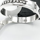 Wavy Sterling Silver Dotted Bangle: Mexican Studded Hinged Bracelet