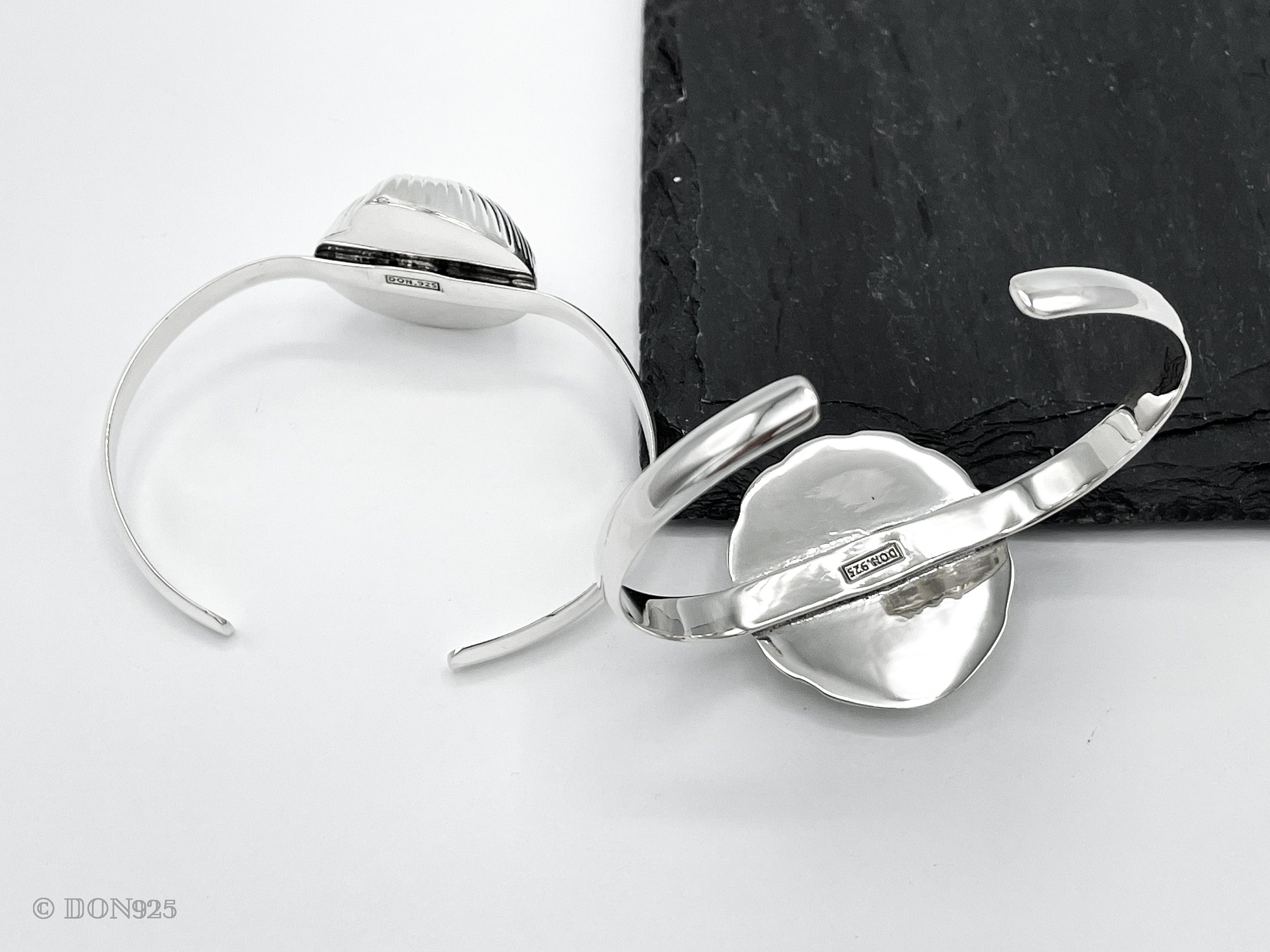 Sterling Silver Seashell Cuff Bracelet: Coastal Beach Jewelry