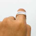 Sterling Silver Cube Signet Ring: Wide Geometric Chunky Modern Unisex Band