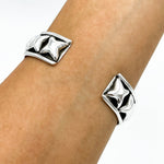 Mexican Starry Night: Sterling Silver Stars Cuff Bracelet, a Taxco, Mexico Design