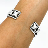 Mexican Starry Night: Sterling Silver Stars Cuff Bracelet, a Taxco, Mexico Design