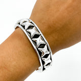Mexican Starry Night: Sterling Silver Stars Cuff Bracelet, a Taxco, Mexico Design