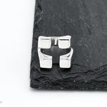 Sterling Silver Checkered Square Ring: Modern Geometric Statement