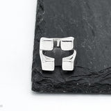 Sterling Silver Checkered Square Ring: Modern Geometric Statement
