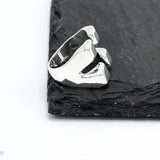 Sterling Silver Checkered Square Ring: Modern Geometric Statement