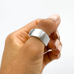 Sterling Silver Cube Signet Ring: Wide Geometric Chunky Modern Unisex Band