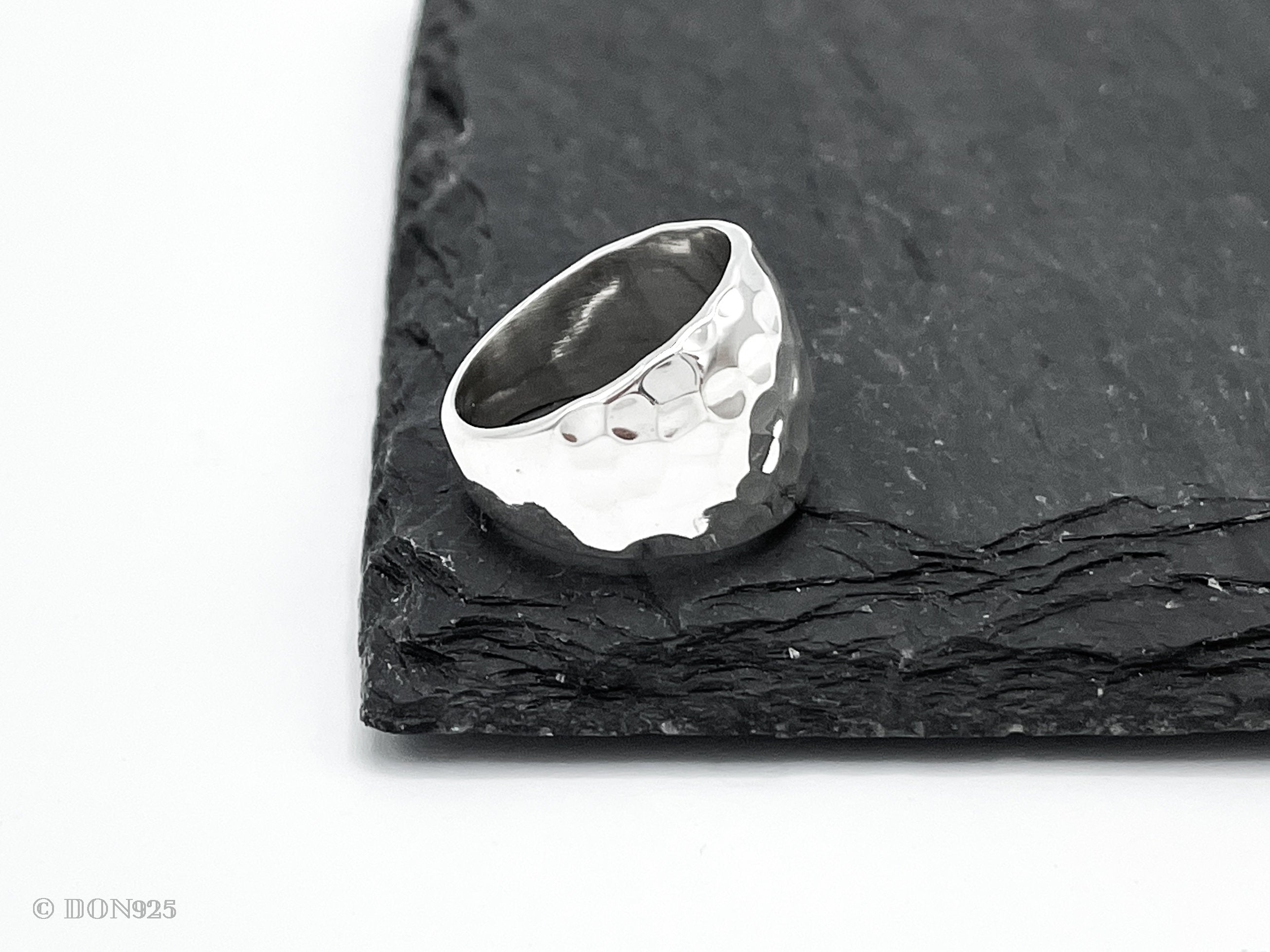 Solid Sterling Silver Disco Ball Dome Ring: Weighty Statement Jewelry