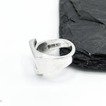 Sterling Silver Modernist Geometric Ring: Architectural Statement Jewelry