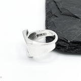Sterling Silver Modernist Geometric Ring: Architectural Statement Jewelry