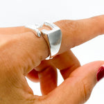 Sterling Silver Modernist Geometric Ring: Architectural Statement Jewelry