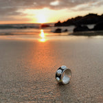 Oxidized Sterling Silver Dome Ring: Chunky Beaded Statement Band, Studded Jewelry
