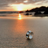 Oxidized Sterling Silver Dome Ring: Chunky Beaded Statement Band, Studded Jewelry