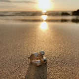 Sterling Silver Checkered Square Ring: Modern Geometric Statement