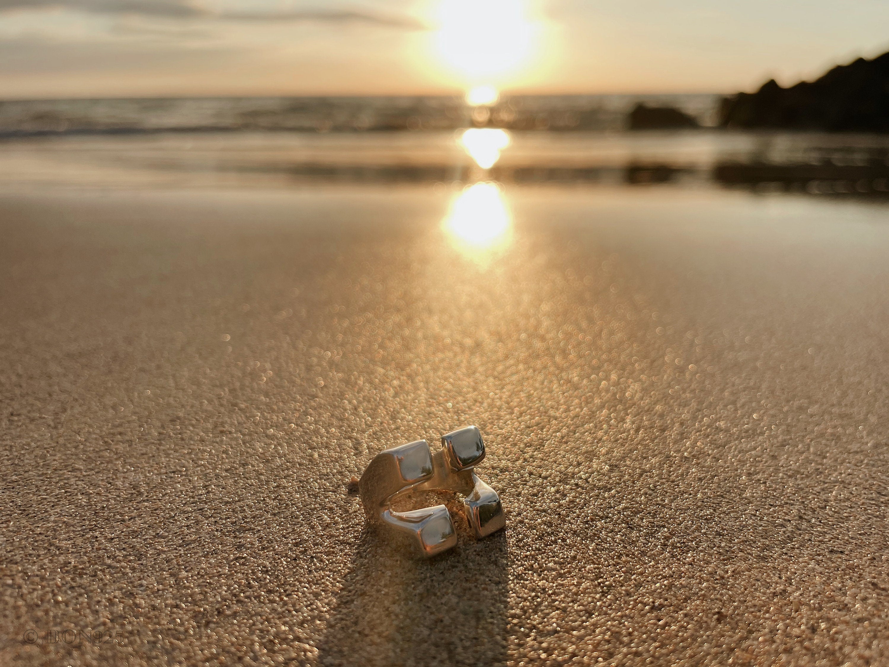 Sterling Silver Checkered Square Ring: Modern Geometric Statement