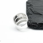 Sterling Silver Three Lines Ring: Heavy Statement Jewelry
