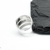 Sterling Silver Three Lines Ring: Heavy Statement Jewelry