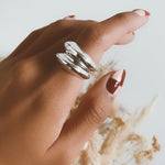 Solid Sterling Silver Heavy Dome Ring: Chunky Sculptural Geometric