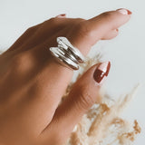 Solid Sterling Silver Heavy Dome Ring: Chunky Sculptural Geometric