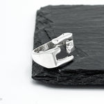 Sterling Silver Modernist Geometric Ring: Architectural Statement Jewelry