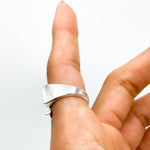 Sterling Silver Modernist Geometric Ring: Architectural Statement Jewelry