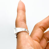 Sterling Silver Modernist Geometric Ring: Architectural Statement Jewelry