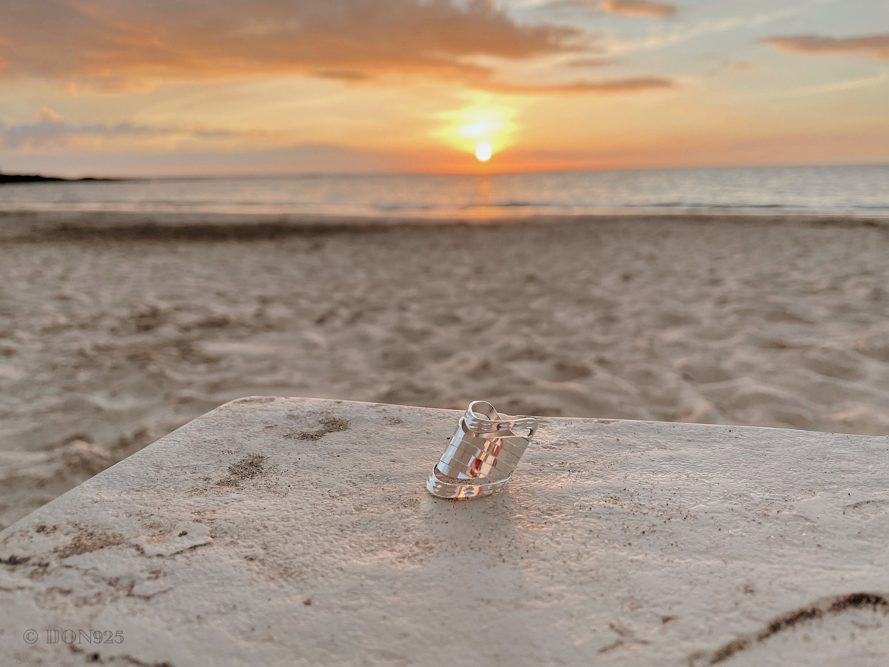 Sterling Silver Disco Ball V-Shape Ring