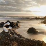 Sterling Silver Three Dots Ring: Geometric Modern Statement Design