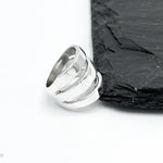 Sterling Silver Three Lines Ring: Heavy Statement Jewelry