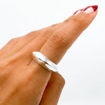 Solid Sterling Silver Heavy Dome Ring: Chunky Sculptural Geometric