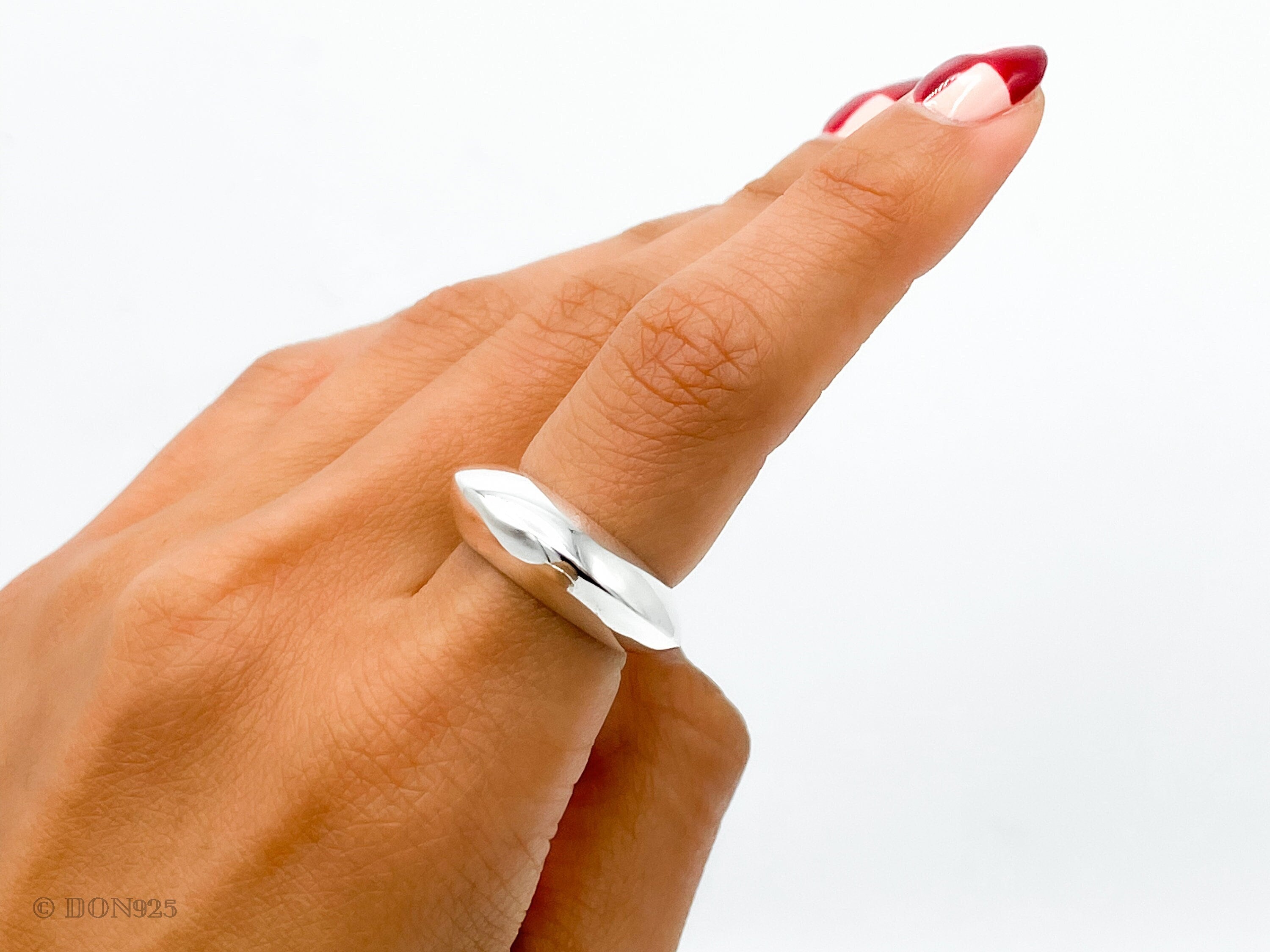 Solid Sterling Silver Heavy Dome Ring: Chunky Sculptural Geometric