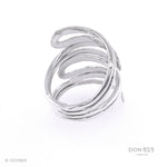 Wavy Sterling Silver Wrap Ring: Comfortable Abstract Statement Ring