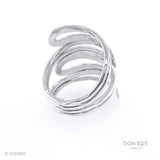 Wavy Sterling Silver Wrap Ring: Comfortable Abstract Statement Ring