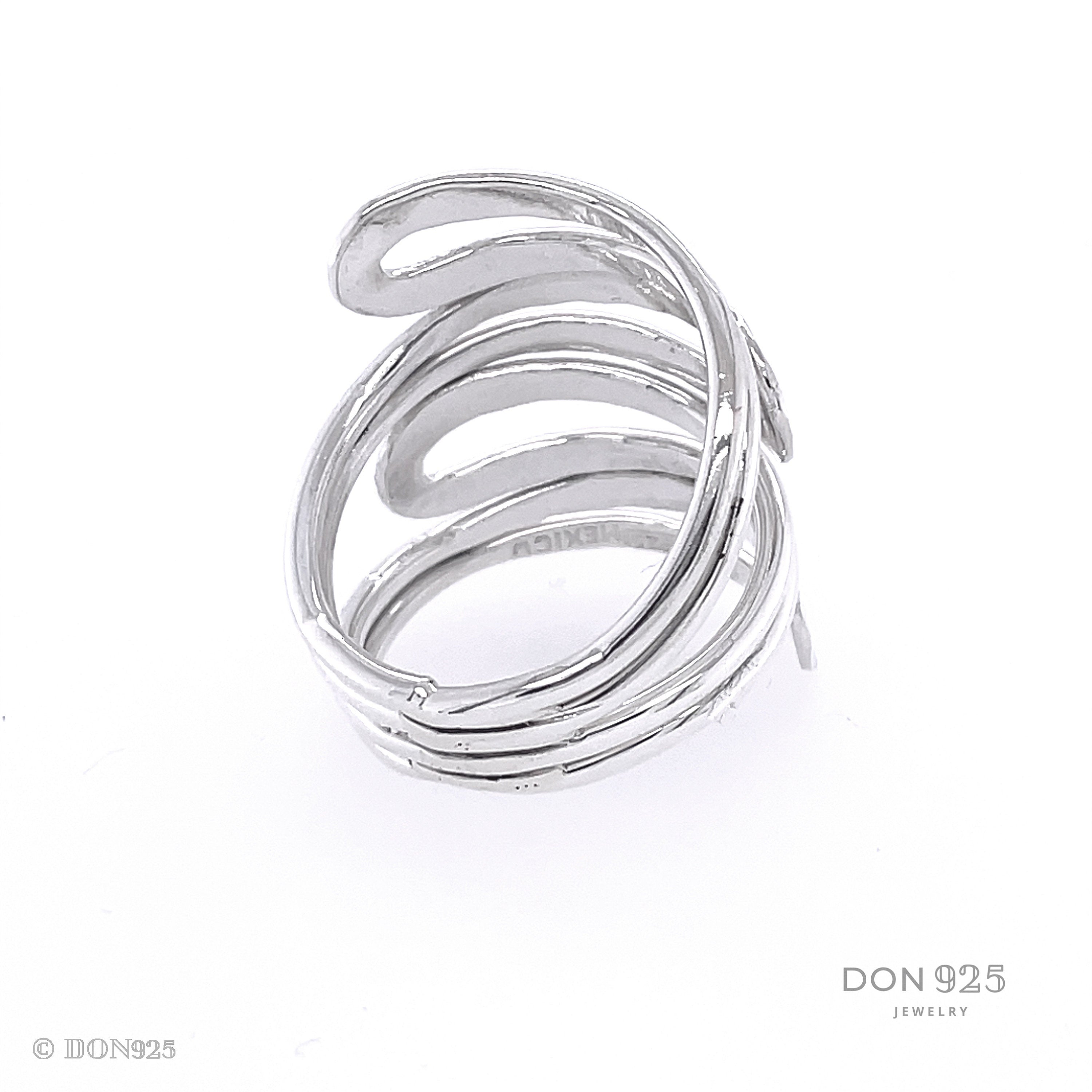 Wavy Sterling Silver Wrap Ring: Comfortable Abstract Statement Ring