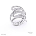 Wavy Sterling Silver Wrap Ring: Comfortable Abstract Statement Ring