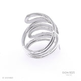Wavy Sterling Silver Wrap Ring: Comfortable Abstract Statement Ring