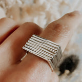 Minimalist Sterling Silver Flat Bar Ring: Dainty Stacking Jewelry