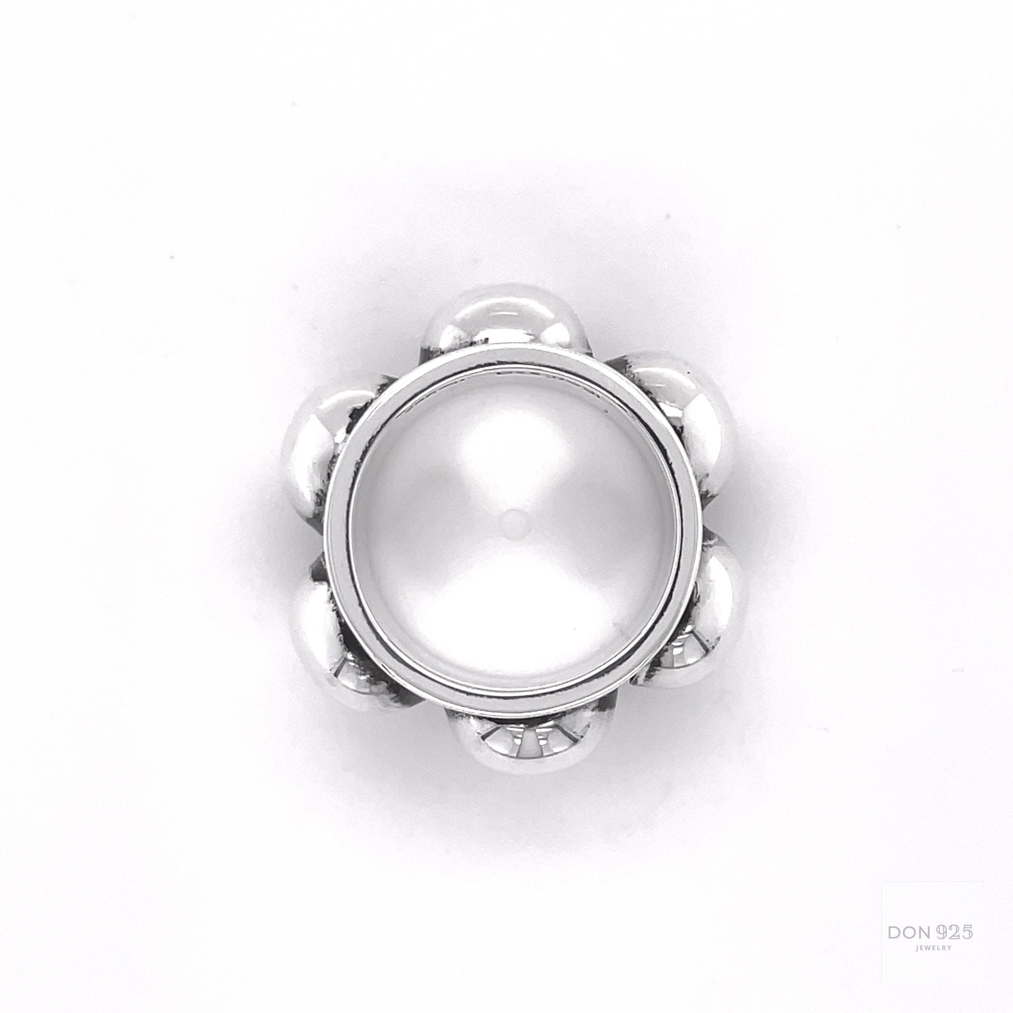 Wide Sterling Silver Studded Ring: Blackened Statement Band, Western Style Jewelry