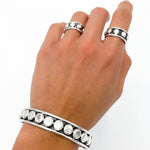 Sterling Silver Studded Ring: Beaded Western Rustic Band