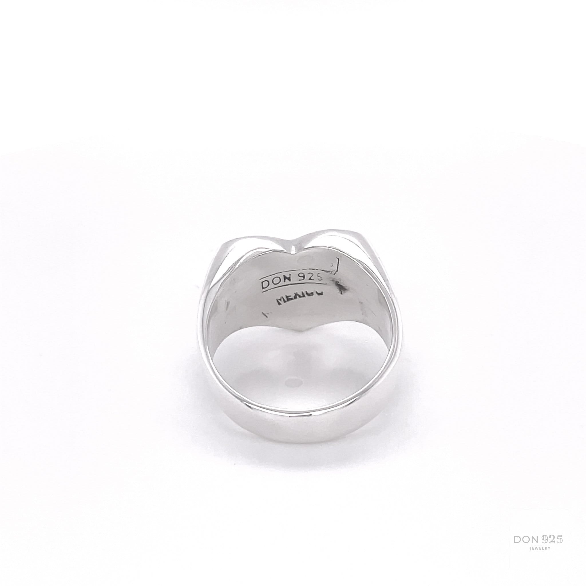 Sterling Silver Heart Signet Ring: Large Chunky Love Jewelry, Pinky Ring