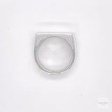 Solid Sterling Silver Rectangle Signet Ring: Modern Bar Pinky Ring