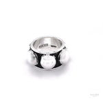 Wide Sterling Silver Studded Ring: Blackened Statement Band, Western Style Jewelry