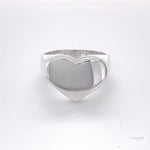Sterling Silver Heart Signet Ring: Large Chunky Love Jewelry, Pinky Ring
