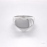 Sterling Silver Heart Signet Ring: Large Chunky Love Jewelry, Pinky Ring