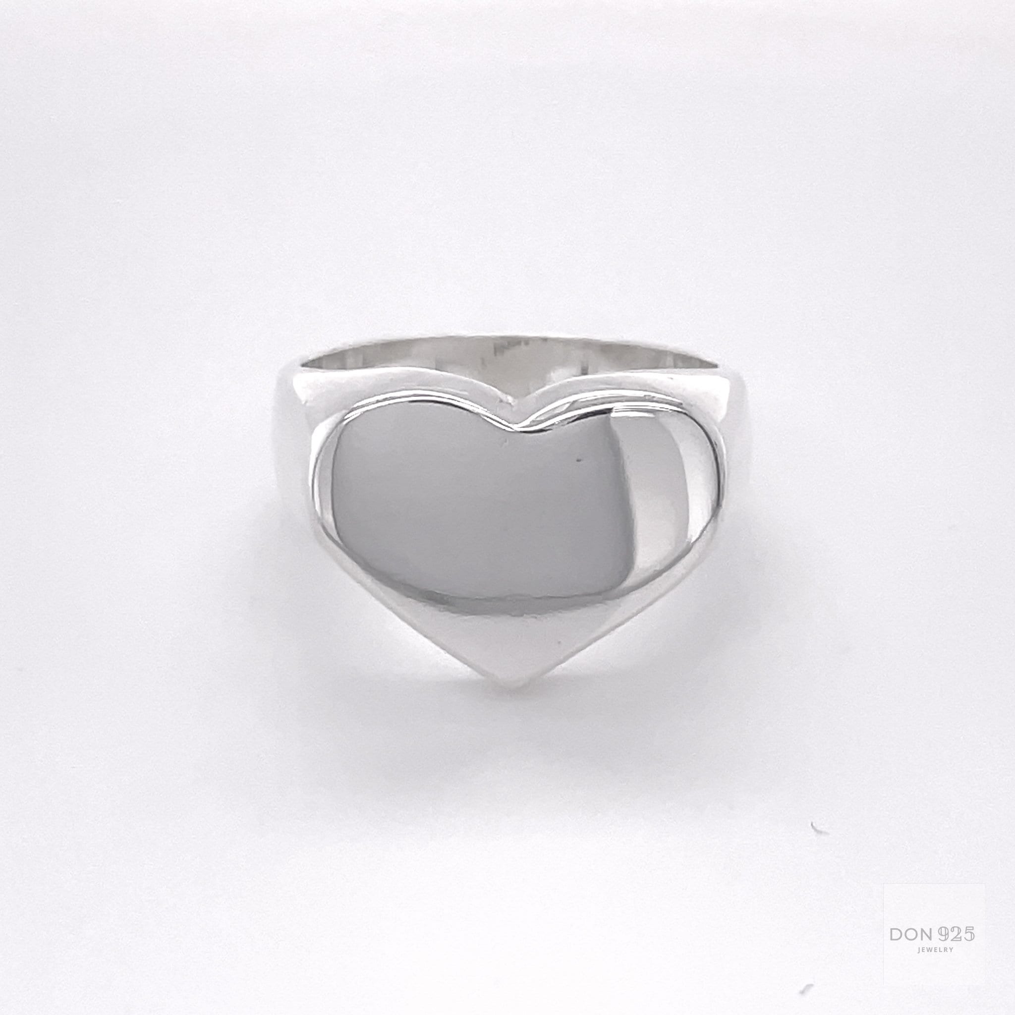 Sterling Silver Heart Signet Ring: Large Chunky Love Jewelry, Pinky Ring