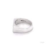 Solid Sterling Silver Rectangle Signet Ring: Modern Bar Pinky Ring