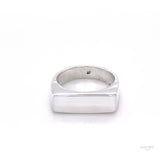Solid Sterling Silver Rectangle Signet Ring: Modern Bar Pinky Ring